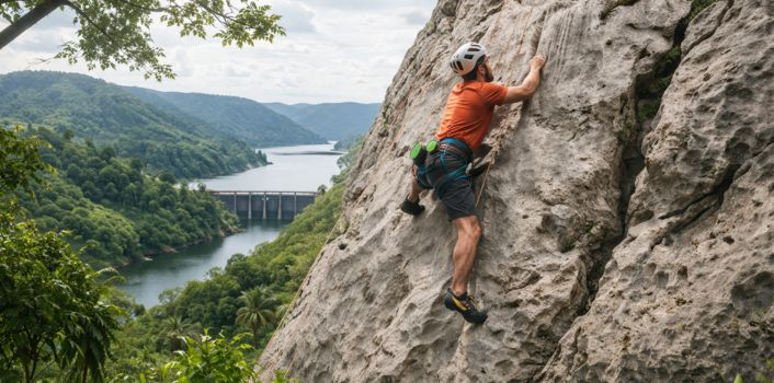 Valley crossing adventure experience at Neyyar Dam Kerala outdoor event 