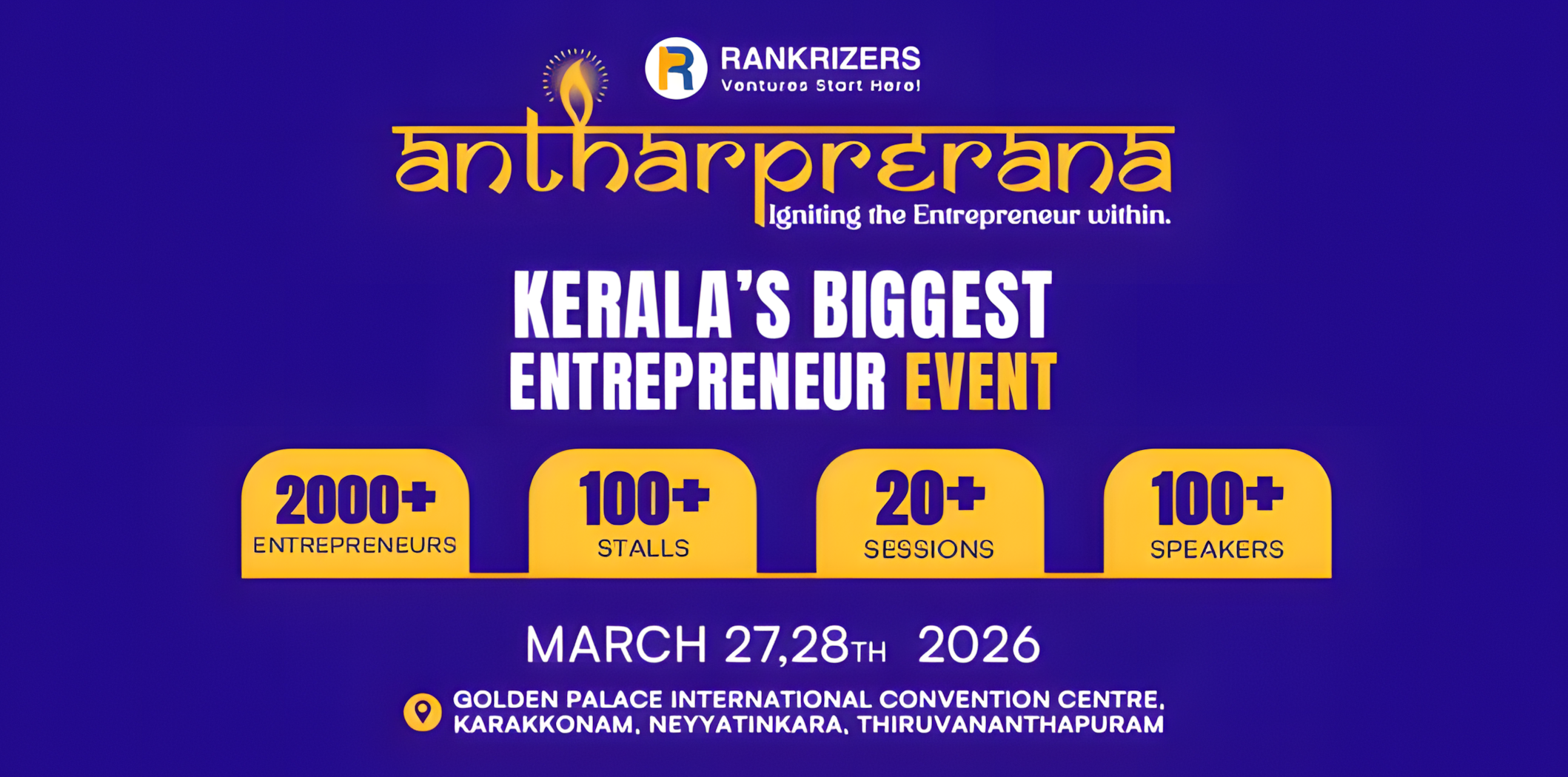 Startup exhibition stalls at AntharPrerana Kerala entrepreneurship event 