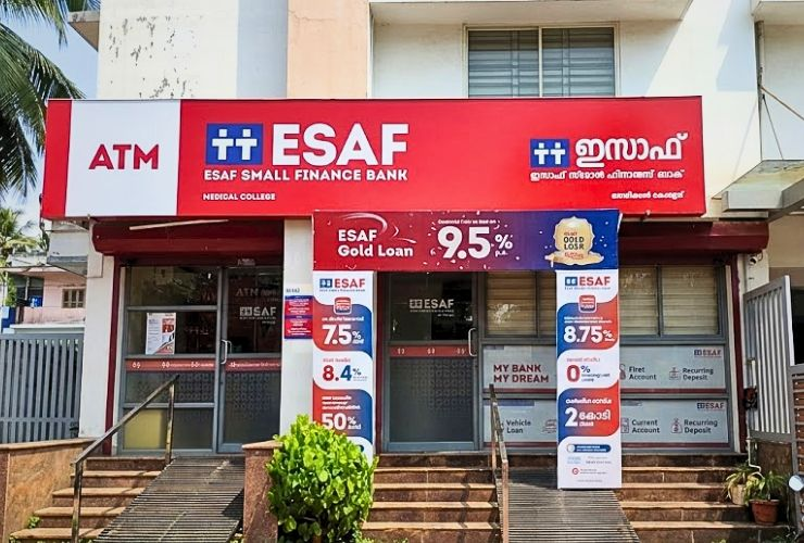 ESAF Small Finance Bank Pattom Trivandrum small finance bank savings loans ATM digital banking micro