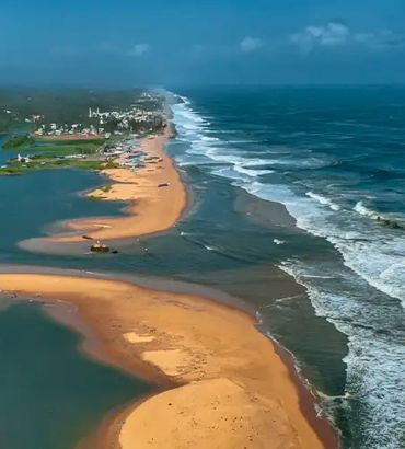Poovar Island backwaters where Neyyar River meets the Arabian Sea in Kerala